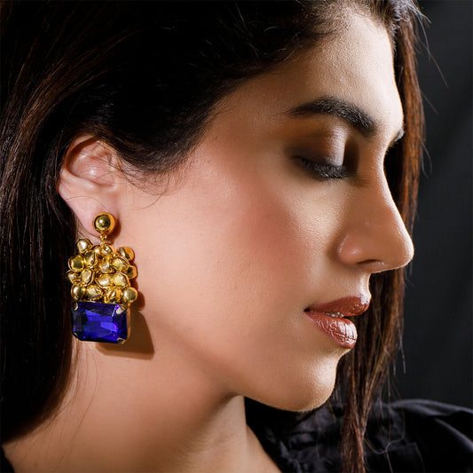 Gold Ghungroo Drop Earrings