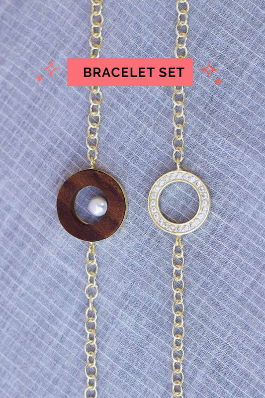 SET - Pearl Peek + Circle of Love (White) Bracelets