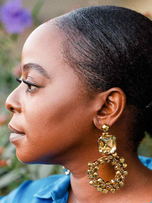 Gold Ghungroo Bali Earrings